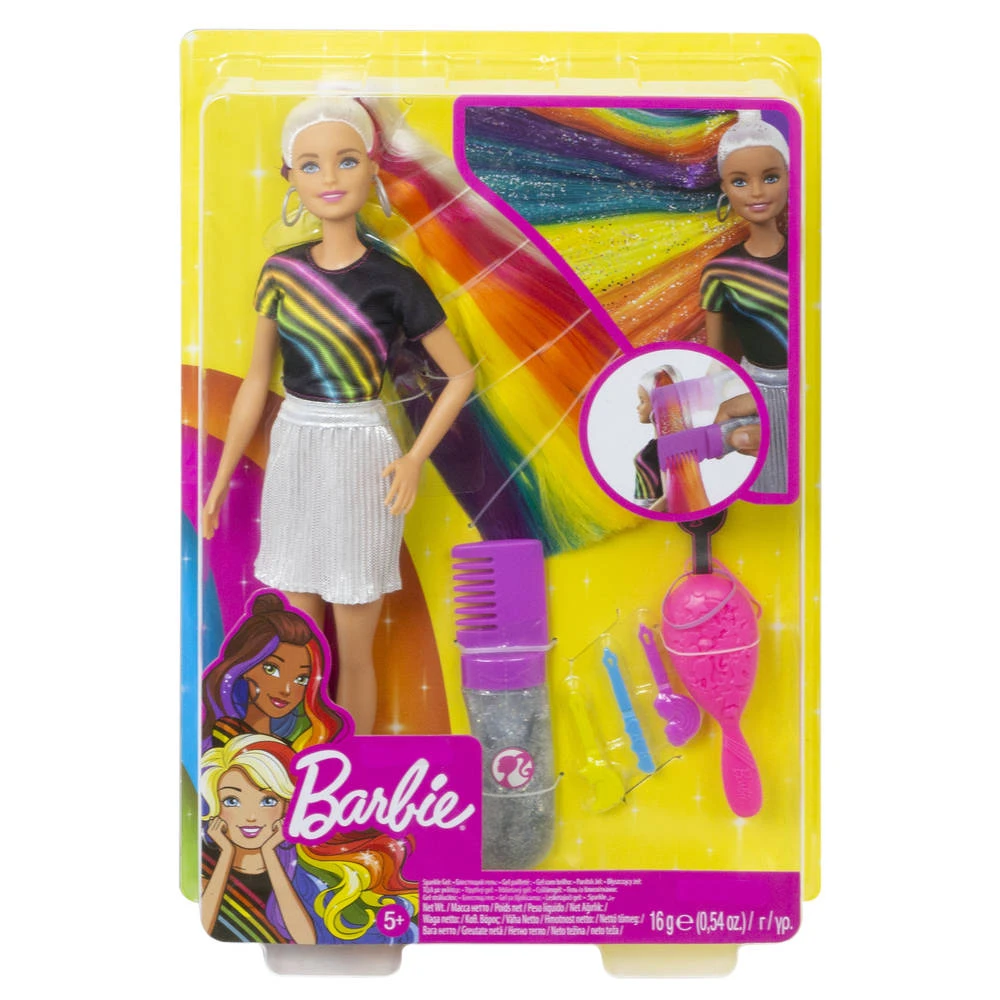 Barbie Mannequinpop Regenboog Glitterhaar 4 Barbie Mannequinpop Regenboog Glitterhaar - Image 2