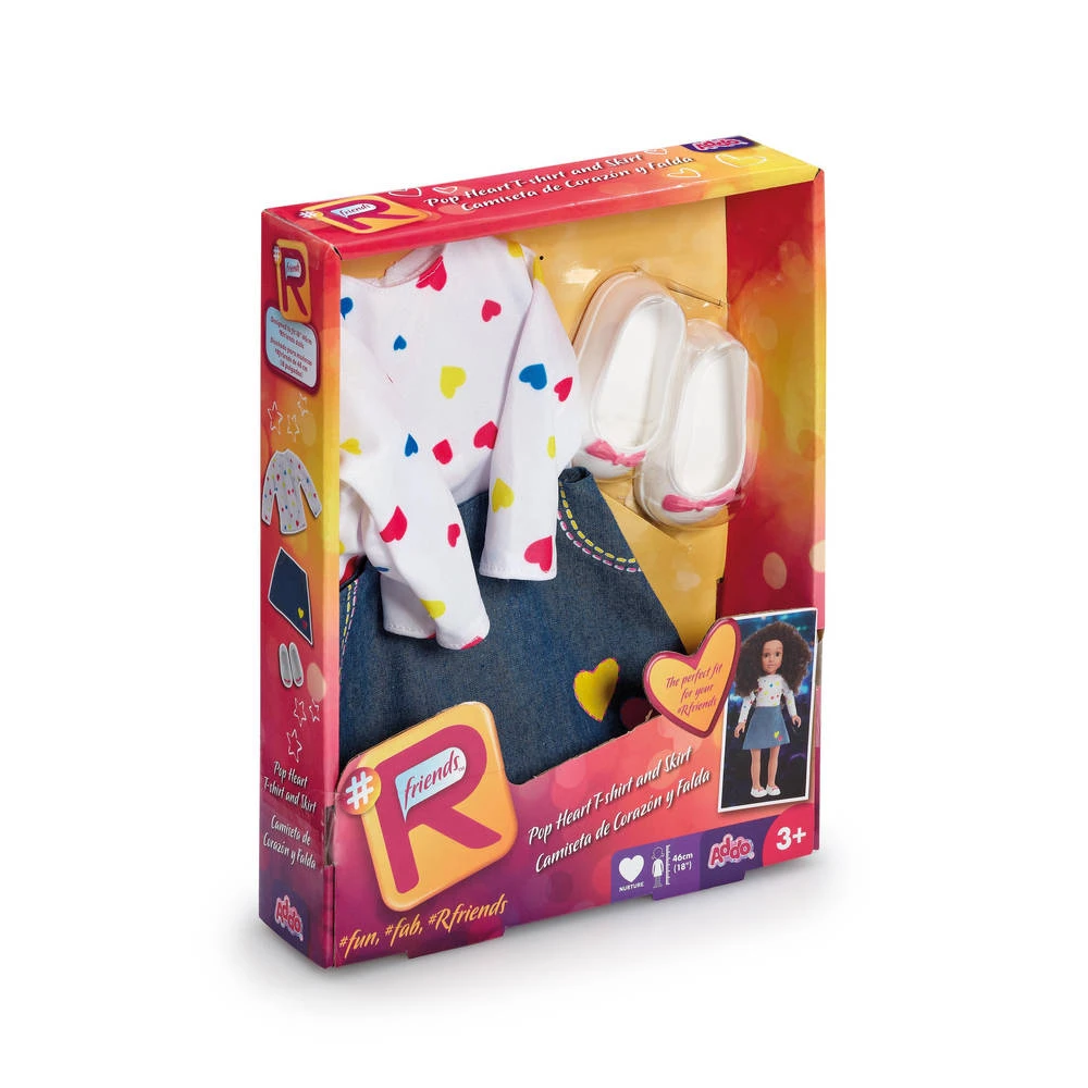 Poppenkleding Hartjes T-shirt En Rokje 4 Poppenkleding Hartjes T-shirt En Rokje - Image 2